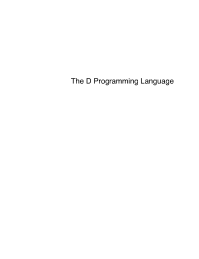 The D Programming Language