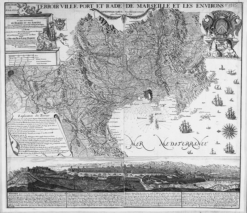 Marsel və ətrafının xəritəsi, 1700-1720