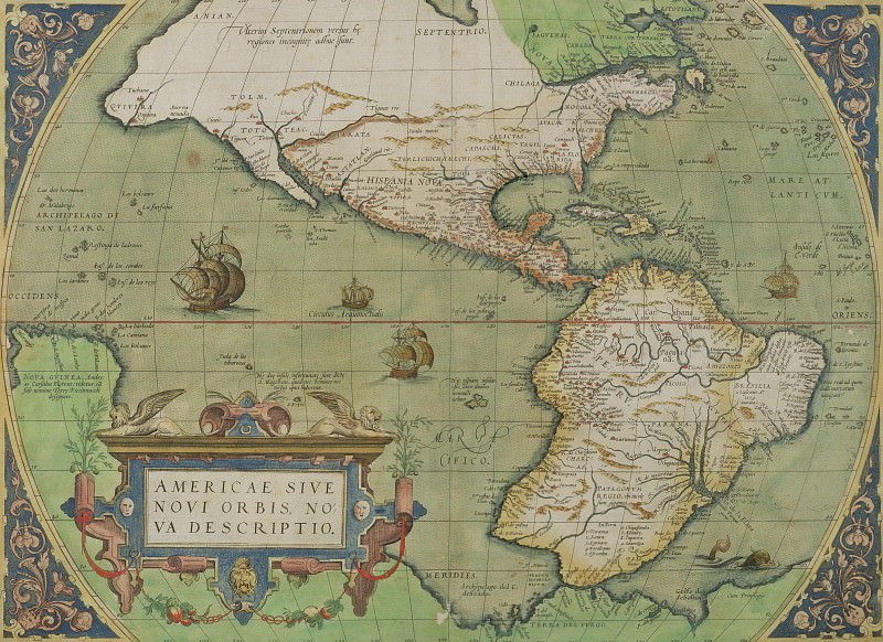 Abraham Ortelius – Şimali və Cənubi Amerikanın xəritəsi